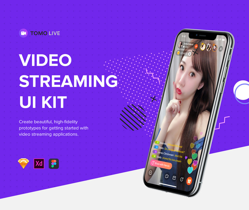 TOMO Video Live Streaming Mobile App UI Elements